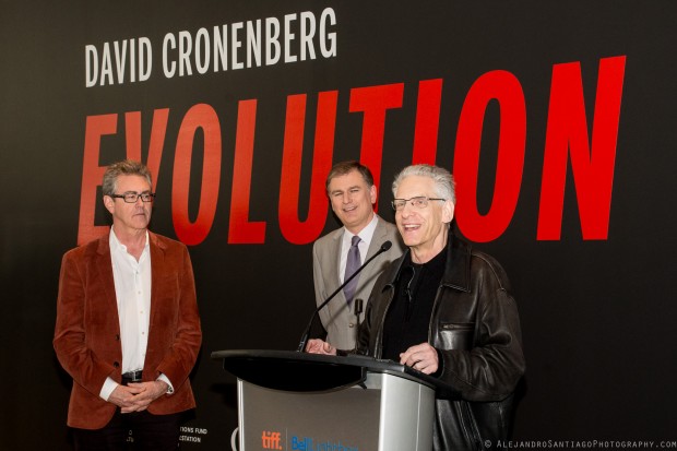 David Cronenberg with TIFF’s CEO and director Piers Handling and Lightbox’s Artistic Director Noah Cowan
